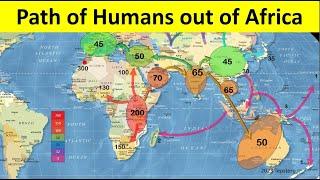 Map of Human Migration out of Africa