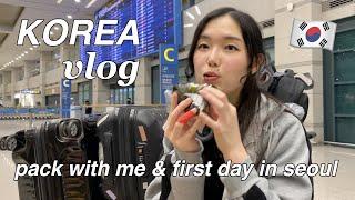 KOREA VLOG SPRING 2023: pack with me & travel prep, first day in seoul, new hair