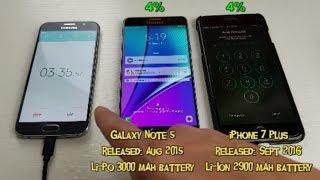 iPhone 7 Plus vs Galaxy Note 5: Charging Test 0% to 100%- Guess Which Charges Faster?