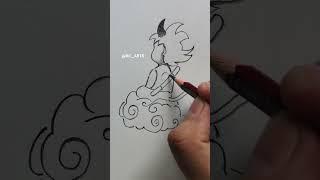 Simple Drawing Goku & Nimbus#shorts #video #drawing #goku #sketch #artstyle #anime#cute