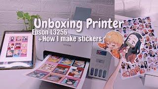 Unboxing Epson Ecotank L3256 printer + How I make my Anime stickers |ASMR | sticker printing