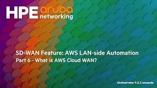 SD-WAN Feature: Background information about AWS Cloud WAN.