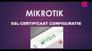 Mikrotik ssl certificate setup