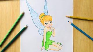 How to Draw Tinkerbell  Step by Step Easy | Disney Fairy | Colored Pencil