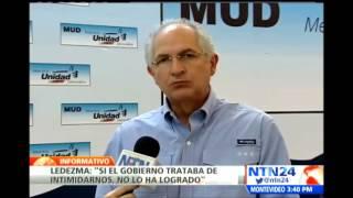 "Si el Gobierno buscaba intimidarnos, ha logrado todo lo contrario": Antonio Ledezma