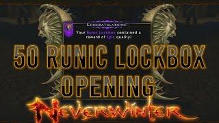 Neverwinter | Huge 50 Runic Lockbox Opening Big Pulls!!