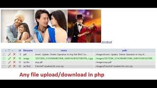 Any file upload/download in php(pdf file,rar file,mp3 file,image file, etc.)