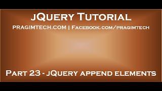 jQuery append elements