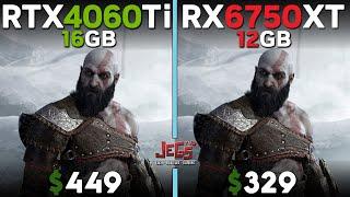 RTX 4060 Ti 16G vs RX 6750 XT | Ryzen 7 7800x3D | Tested in 15 games