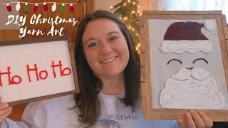 DIY Christmas Yarn Art || Holiday Decor || Santa Yarn Art