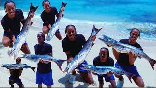 This Barracuda was HUGE!!! \ SpearFishing in JAMAICA 