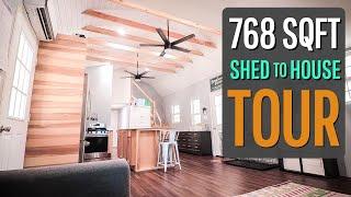 16x48  Shed to House Tour  {with TWO lofts}