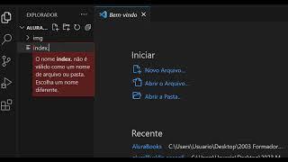 vsCode: Abrindo pasta e criando os arquivos index.html e style.css de forma simples