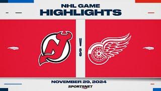 NHL Highlights | Devils vs. Red Wings - November 29, 2024