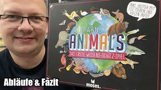 All about animals (Moses Verlag) - anspruchsvolleres Wissensspiel und Quizspiel rund um die Tierwelt