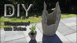 Blumenkübel aus betongetränten Tüchern selber machen – DIY Pflanzkübel kreativ mit Beton gießen