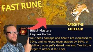 QUICK RUNE! Beast Mastery Hunter Rune FOUND - Season of Discovery (Patrolling Cheetah Method)