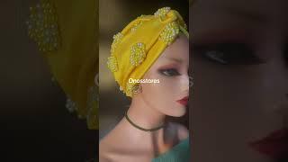 Luxury hand beaded turban cap. Made with quality fabric and beautiful pearl beads. #viralvideo