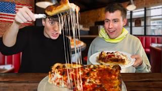 Two Brits try REAL Detroit Style Pizza in Detroit!