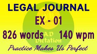 140 wpm English Shorthand Dictation || Legal Journal || High Court Dictation || likho steno || Ex 01