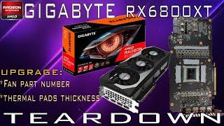 GIGABYTE RX 6800XT | RX 6900 XT Gaming OC 11gb | DISASSEMBLY/TEARDOWN, HOW TO CHANGE FAN & REPASTING