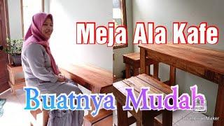 cara buat meja cafe minimalis dari kayu bekas palet-asik kreatif channel