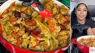 Southern Fried Cabbage Recipe | Southern Fried Cabbage with Cajun Shrimp And Sausage Recipe