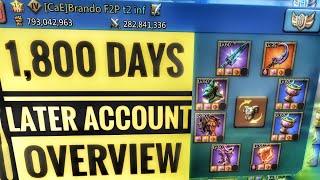 Brando F2P 1,800 Days Later Account Overview! - Lords Mobile