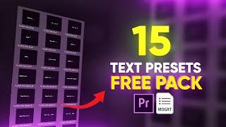 15 Text Animation Presets for Premiere Pro [FREE PACK]