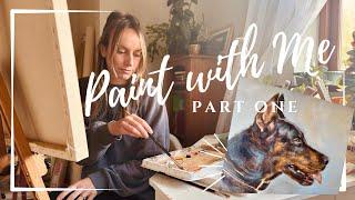 PAINT A DOBERMAN WITH ME | PART ONE | ACRYLIC PAINTING | Alex Goddard Art