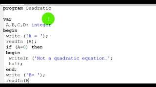 Pascal Coding Quadratic Решение квадратного уравнения