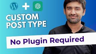 How to add custom post type in WordPress without plugin