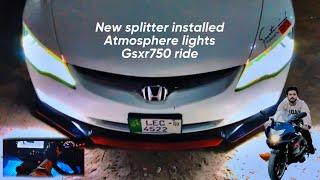 Honda civic Reborn modifications start (vlog no 2)gsxr750 ride