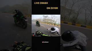 LIVE CRASH ON ZX10R ONLY BACK PINION \ #trending #bikers #crash #livecrashed #zx10r #mt15 #rider