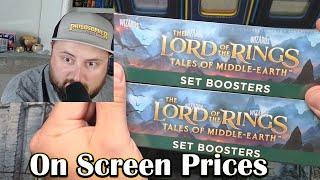 LOTR SET Box DOUBLE Opening - MTG - Lord of the rings with ON SCREEN PRICES