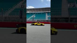 This is the Ferrari 499P Modificata, unleashed and flat out on the track.