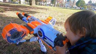 NERF WAR N STRIKE RHINO FIRE ELITE DOUBLE BARREL BLASTER