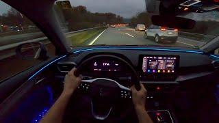 2021 SEAT LEON SPORTSTOURER FR 2.0 TDI 150 PS NIGHT POV AUTOBAHN DRIVE DUESSELDORF (60 FPS)