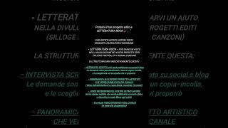 Proponi il tuo progetto a LETTERATURA ROCK #newalbum #poesia #cantanti #musicisti #musica #libro