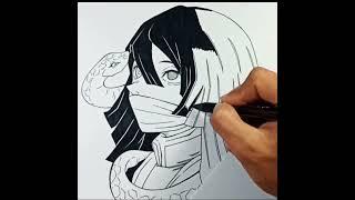 Drawing Obanai Iguro the Serpent Hashira from Demon Slayer #shorts