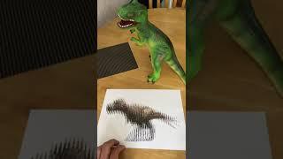 This Drawing comes to Life!  #illusion #dinosaur #shorts