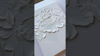 Flower Texture painting | 3D white Flower #texturedpainting #plasterart #diy