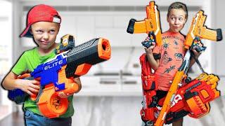 Full NERF Arsenal Battle Royale w/ Roman and Max