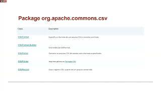 criação e leitura de CSV com apache commons csv