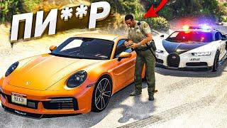 GTA 5 COPS & ROBBERS - БУЛКИН НА ПОРШЕ СВАЛИВАЕТ НА ОГРОМНОЙ СКОРОСТИ ОТ КОПОВСКИХ БУГАТТИ ЧИРОН!