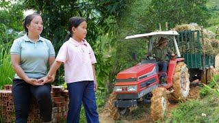 Free work day full of fun, Luu drives a rice cart to help villagers - Family feels great