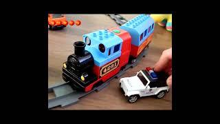 Rescue Police Car Lego Train - kids Story - Dinosaur #mirglory Toys Cars