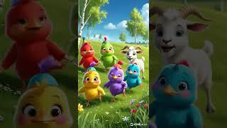 Colorful Chicks & Happy Goat Dancing in a Russian Meadow  #shorts