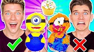 CUPCAKE ART CHALLENGE!!! Learn How To Make Minions Star Wars Jedi & Mario Nintendo Food DIY Pancake