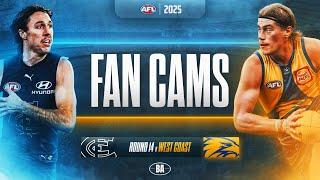 Fan Cams | Carlton  v  West Coast | AFL Round 14, 2025